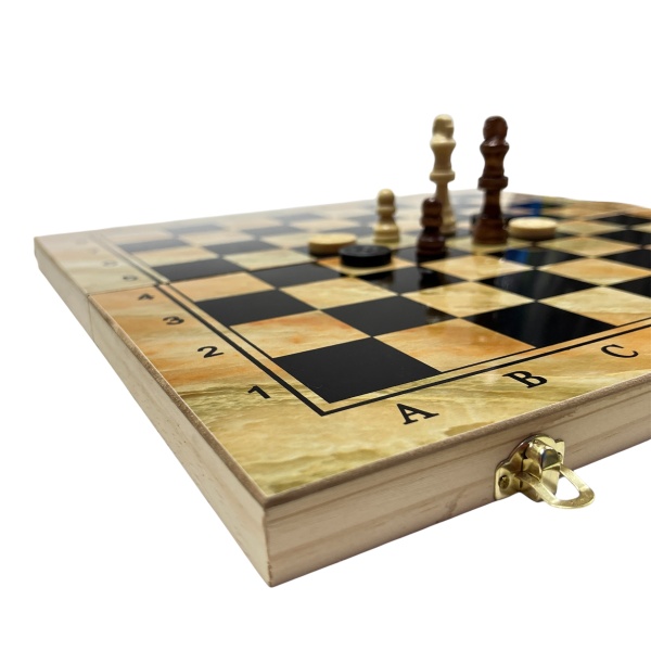 Шахматы 3 в 1 Chess арт. 4038, 400 х 400 мм, дерево