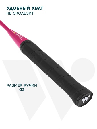 Набор для бадминтона Wish Steeltec 216, алюминий, 2 ракетки, 2 волана, розовый/синий