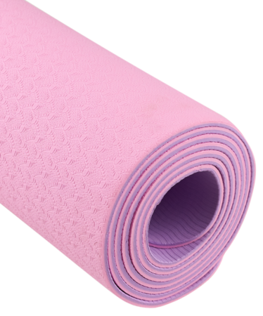 Коврик для йоги StarFit FM-201, ТПЭ, 4 мм, разм. 183 x 61 см, розовый/фиолетовый