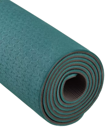 Коврик для йоги StarFit FM-201, ТПЭ, 6 мм, разм. 183 х 61 см, черный/холодный океан