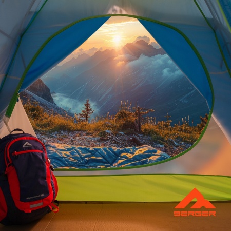 Палатка туристическая Berger Hiking Brio 3 BHB243T-01. 3-местная, голубой