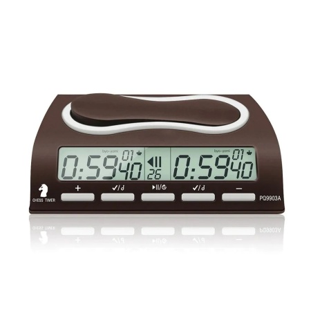 Часы шахматные Leap PQ9903, разм. 20 × 12 × 5 см, 2 × АА, электронные, коричневый