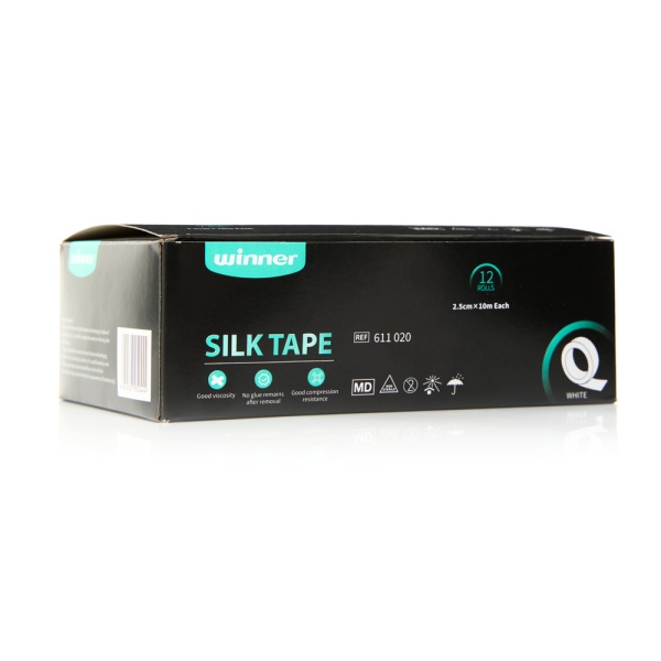 Тейп шелковый Winner 611020, разм. 10 м х 2,5 см, белый