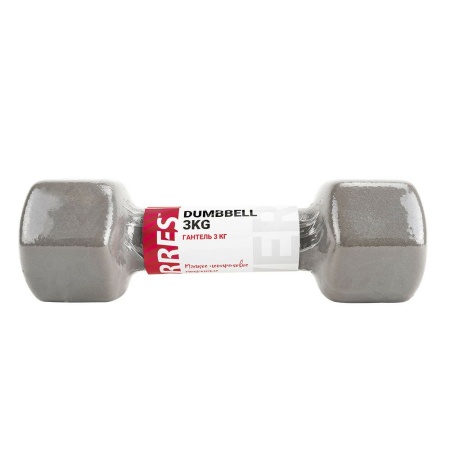 Гантель цельнолитая Torres PL55013, неопрен, 3 кг, серый