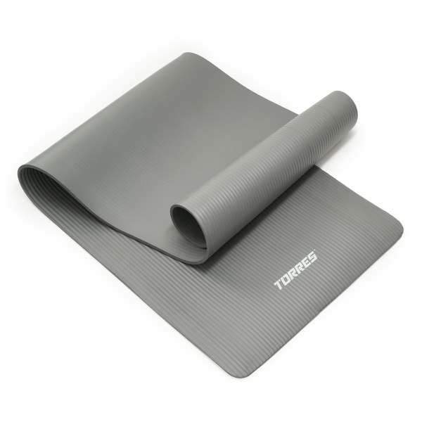 Коврик для йоги Torres Soft, YL10108, NBR (синт.каучук), 8 мм, разм. 183 х 61 см, серый