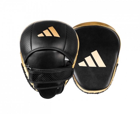Лапы для бокса Adidas adiPFP01M, AdiStar Pro Speed MF Focus Pad, черный/золотой