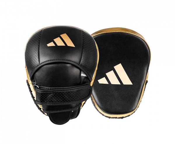 Лапы для бокса Adidas adiPFP01M, AdiStar Pro Speed MF Focus Pad, черный/золотой