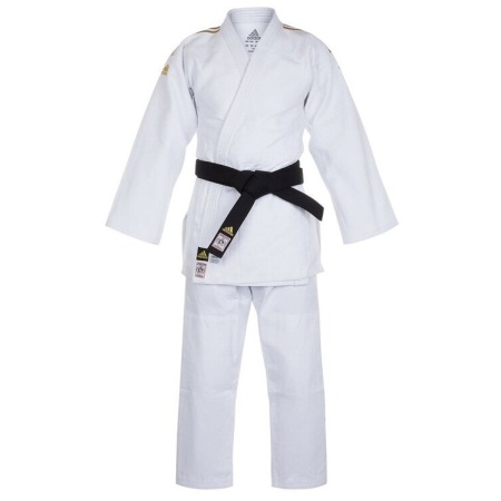 Кимоно для дзюдо Adidas 5523, белый/желтый, разм. 140 см