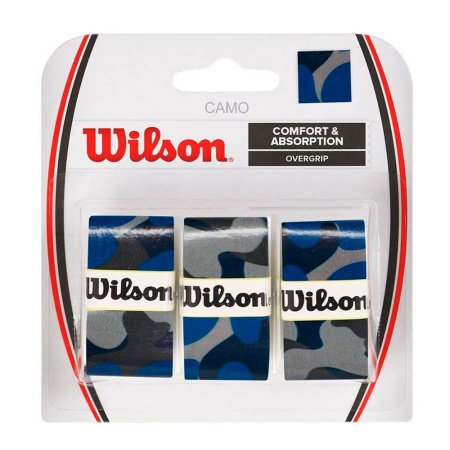Овергрип для ракетки Wilson Camo WRZ470840, 3 шт., камуфляж синий