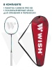 Ракетка для бадминтона Wish Carbon Pro 98, карбон, серый/зеленый