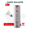 Волан для бадминтона Wish S-320 (УТ-00010009), нейлон, 6 шт., белый