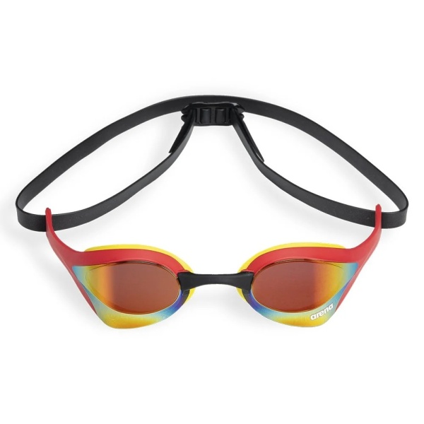 Очки для плавания Arena Cobra Ultra Swipe Mirror 002507-103, золотистые линзы, красный/черный