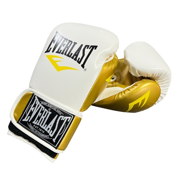 Перчатки для бокса Everlast арт.10237, белый/золотистый