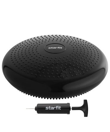 Подушка балансировочная StarFit BP-104, с насосом, до 200 кг, диам. 33 см, черный