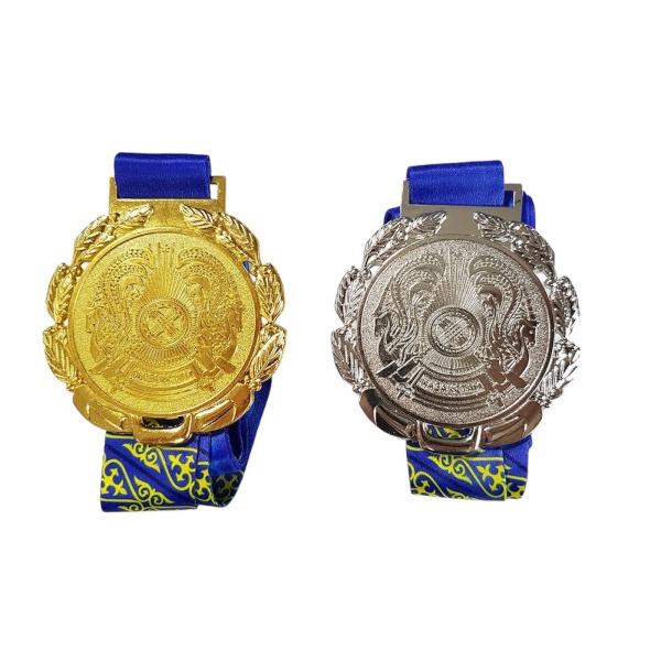 Медаль 6 см "Звезда темно-синяя лента"