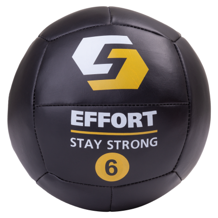 Медицинбол Effort, 6 кг, диам. 26 см, винилискожа, черный