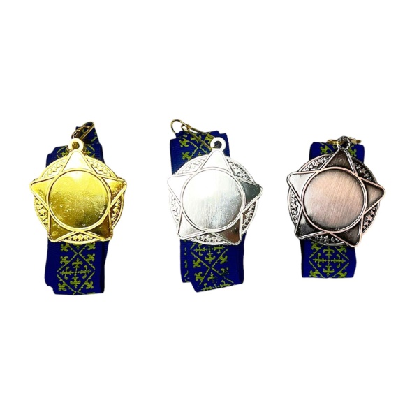 Медаль 4.5 см "Цветная звезда место"