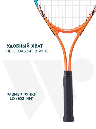 Ракетка для большого тенниса Wish AlumTec JR 2506 25" ЦБ-00002458, алюм. оранжевый