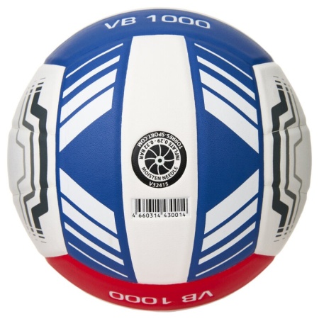 Мяч волейбольный Torres VB 1000, V32415, р.5, синт.кожа (микрофибра), клееный, бут.кам, бел/син/крас