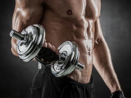 Гантели разборные "Хром", 20 кг (2 шт х 10 кг), серебрянный