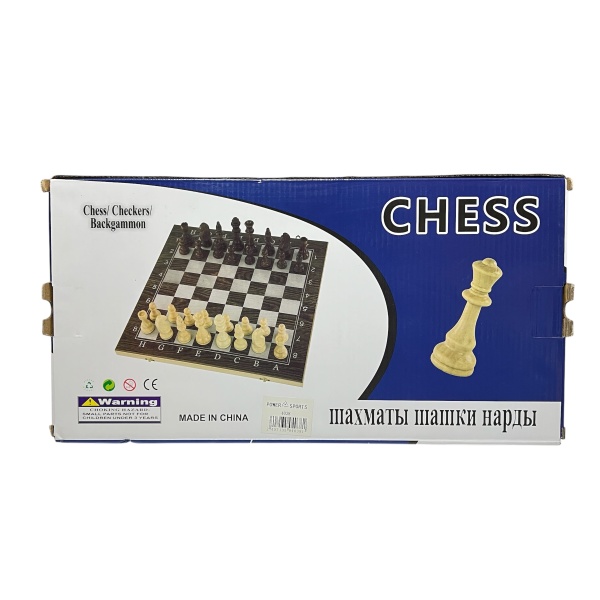 Шахматы 3 в 1 Chess арт. 4038, 400 х 400 мм, дерево