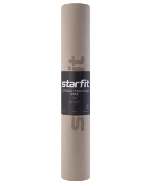 Коврик для йоги StarFit FM-201, ТПЭ, 4 мм, разм. 183 x 61 см, черный/серый