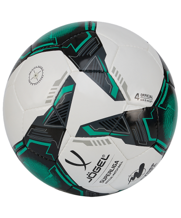 Мяч футзальный Jogel Superliga Replica (ЦБ-00003840), разм. 4, белый/черный/зеленый