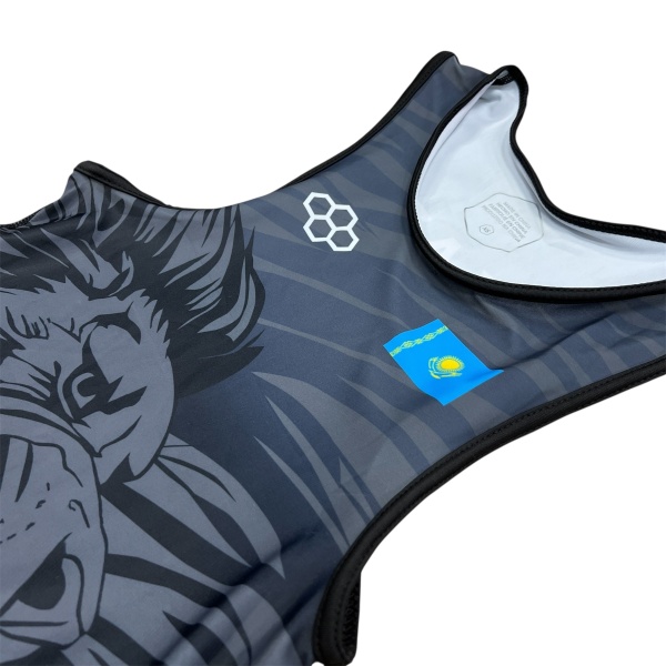 Туника для борьбы KZ Lion арт.325, черный/красный