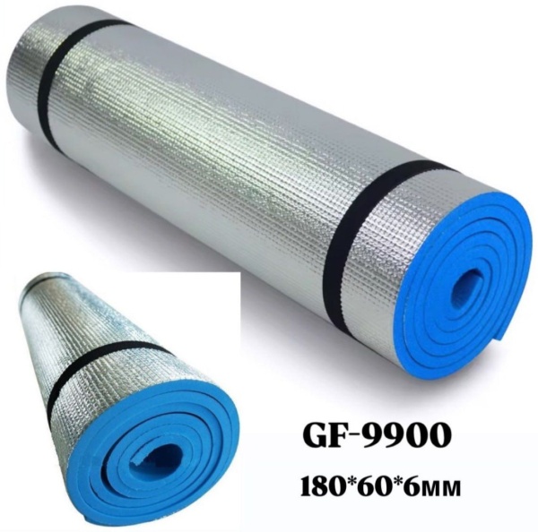 Каремат туриста EVA CAMPING MAT D-02 (GF-9900), разм. 180х60х0,6 см,  алюм. сторона, серебристый