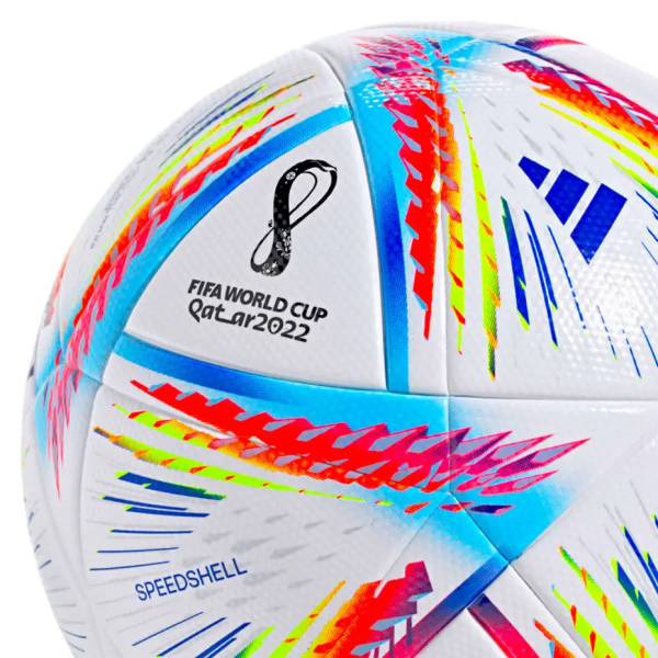 Мяч футбольный Adidas Qatar 2022 Al Rihla H57782, разм. 5, белый Мяч футбольный Adidas Qatar 2022 Al Rihla H57782, разм. 5, белый
