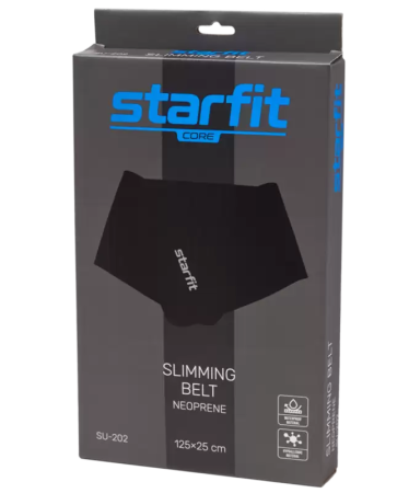 Пояс для похудения StarFit SU-202, неопрен, разм. 125 х 25 см, черный