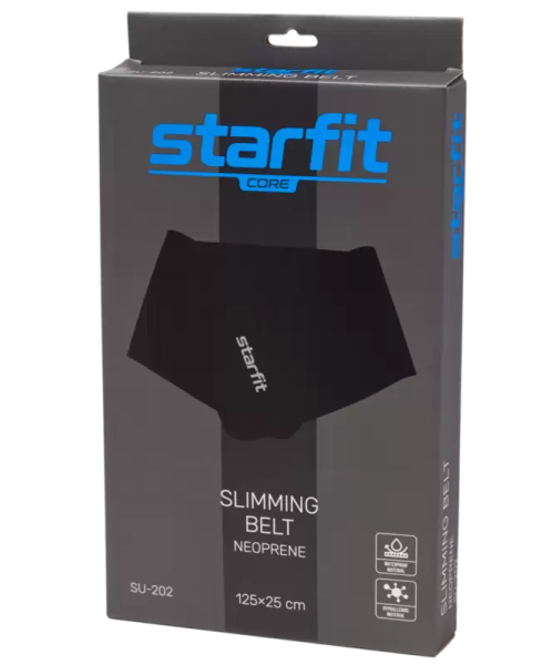 Пояс для похудения StarFit SU-202, неопрен, разм. 125 х 25 см, черный