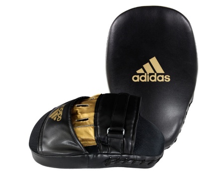 Лапы для бокса Adidas adiSBAC01 Training Curved Focus Mitt Short, черный/золотой