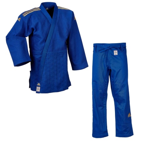 Кимоно для дзюдо Adidas 5524, синий/желтый, разм. 165 см