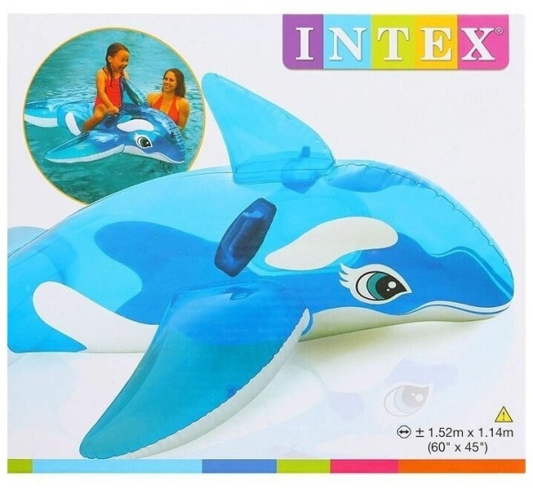 Плотик надувной Intex "Кит" 58523NP, 152 х 114 см, от 3 лет, синий