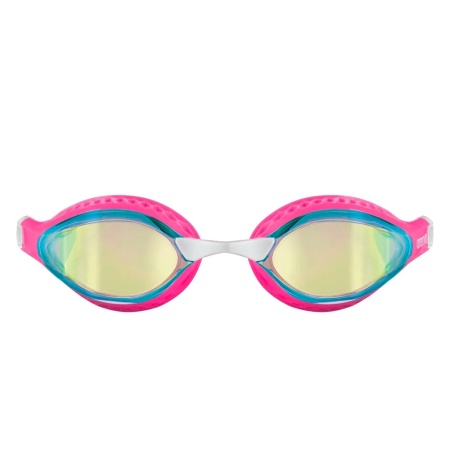 Очки для плавания Arena Air-Speed Mirror 003151-205, желтые линзы, розовый/белый