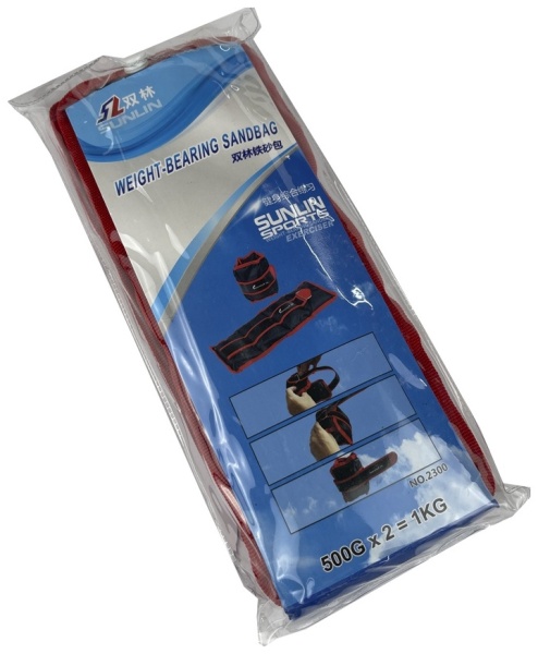 Утяжелители универсальные Sunlin, 1 кг (2 шт х 0.5 кг), черный/красный