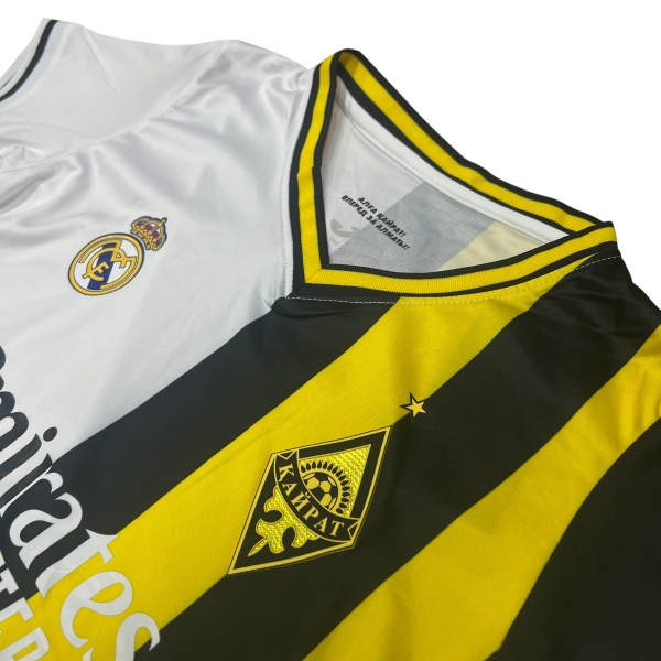 Форма футбольная детская клубная Joma Кайрат - Real Madrid, белый/желтый/черный