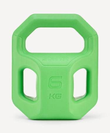 Гиря пластиковая BaseFit DB-505, 6 кг, зеленый