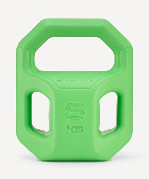 Гиря пластиковая BaseFit DB-505, 6 кг, зеленый