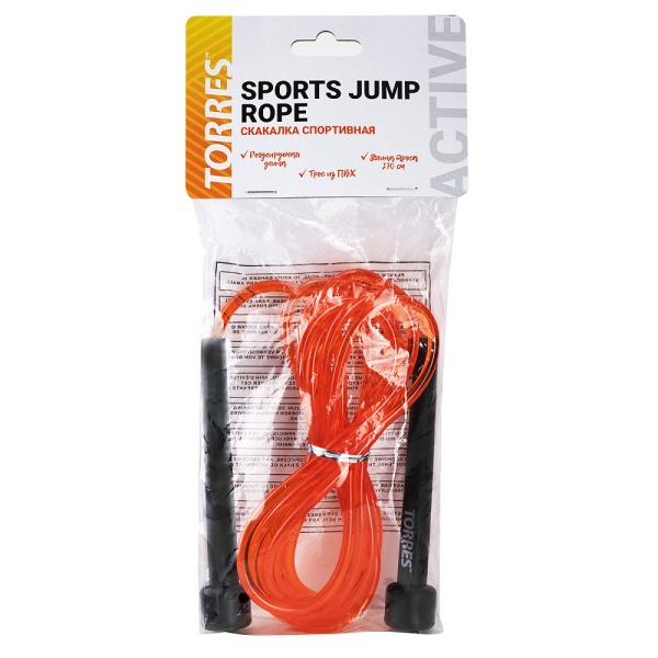 Скакалка Torres Active Line AL1001, длина 2.7 м, оранжевый