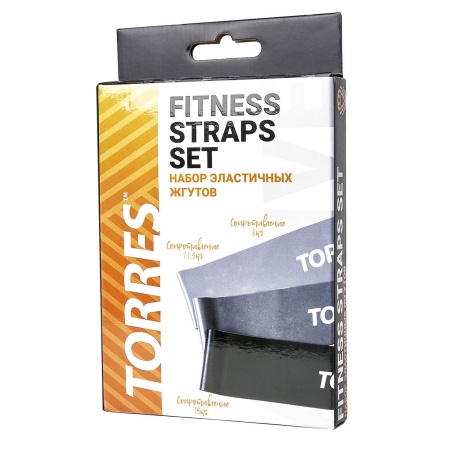 Набор фитнес резинок Torres AL0049, 3 шт., 24 х 5 см, оранжевый/серый/черный