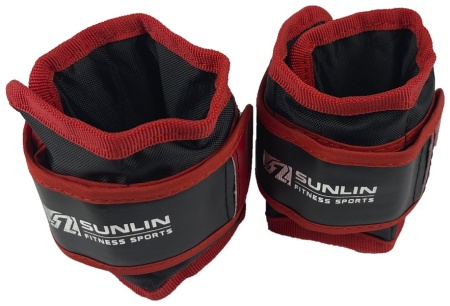 Утяжелители универсальные Sunlin, 2 кг (2 шт х 1 кг), черный/красный