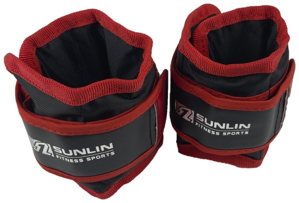 Утяжелители универсальные Sunlin, 1 кг (2 шт х 0.5 кг), черный/красный