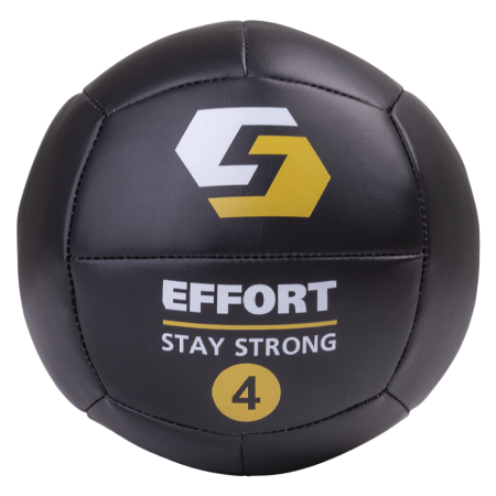 Медицинбол Effort, 4 кг, диам. 22 см, винилискожа, черный