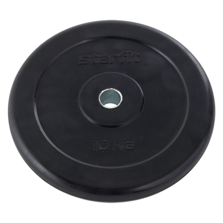 Диск для штанги StarFit BB-202, 10 кг, диам. 26 мм, металл/резина, черный