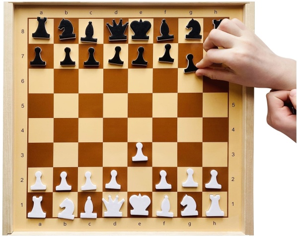 Шахматы и шашки демонстрационные мини магнитные арт. 04361, доска 370х370х25 мм