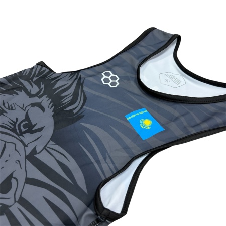 Туника для борьбы KZ Lion арт.325, черный/синий