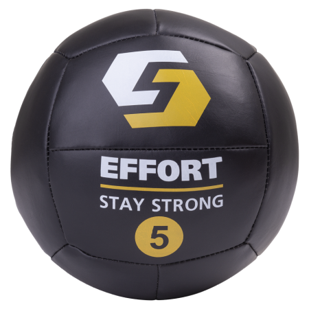Медицинбол Effort, 5 кг, диам. 24 см, винилискожа, черный