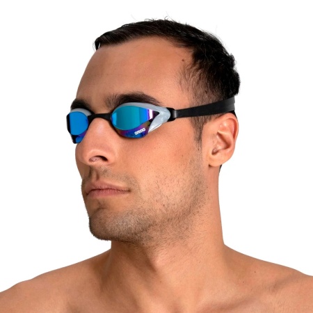 Очки для плавания Arena Cobra Core Swipe Mirror 003251-600, голубые линзы, черный/серый
